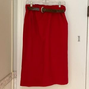 Vintage Womens Skirt with Belt and pockets
